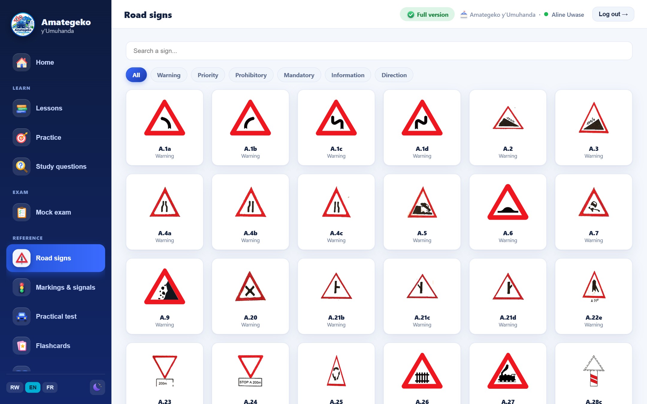 126 road signs
