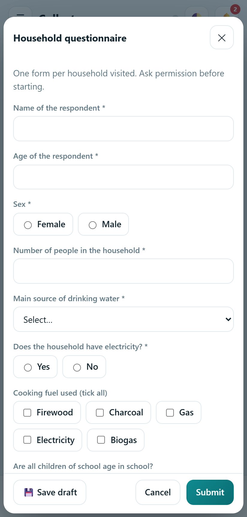 Filling a form on a phone